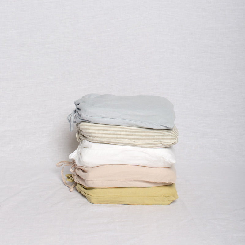 dosombre.com | 100% French Stone Washed Linen | Baby Bedding Set | Natural Stripe