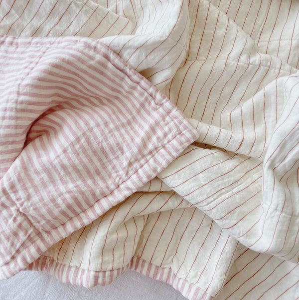 Baby Quilt | 100% Stone Washed Linen  Blanket 