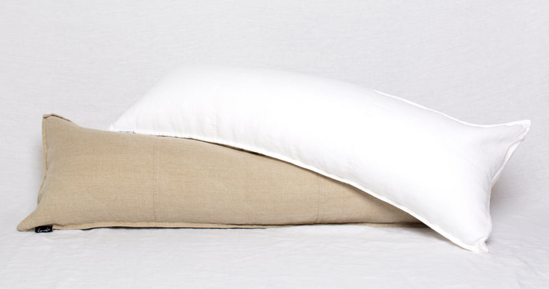 dosombre.com | 100% French Linen Lumbar Cushion | White + Natural