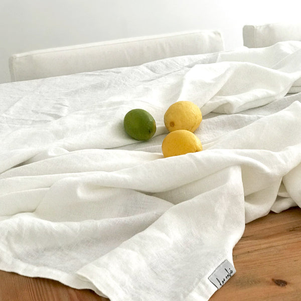 dosombre.com | 100% Linen Tablecloth | White